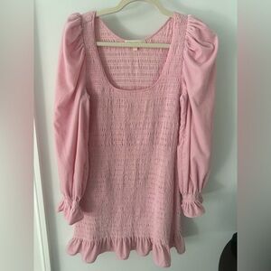 LoveShackFancy Pink Mini Dress